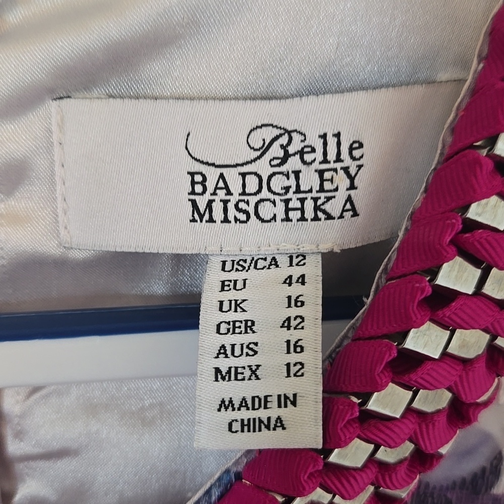 Badgley Mischka Belle | Floral A-Line Sleveless Shift Dress Size 12 - Picture 9 of 11